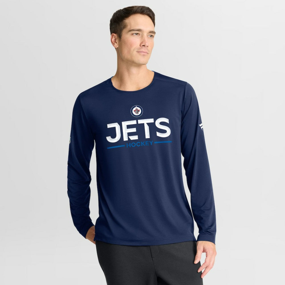 Winnipeg Jets Fanatics Authentic Pro Rink Tech Long Sleeve T-Shirt Navy