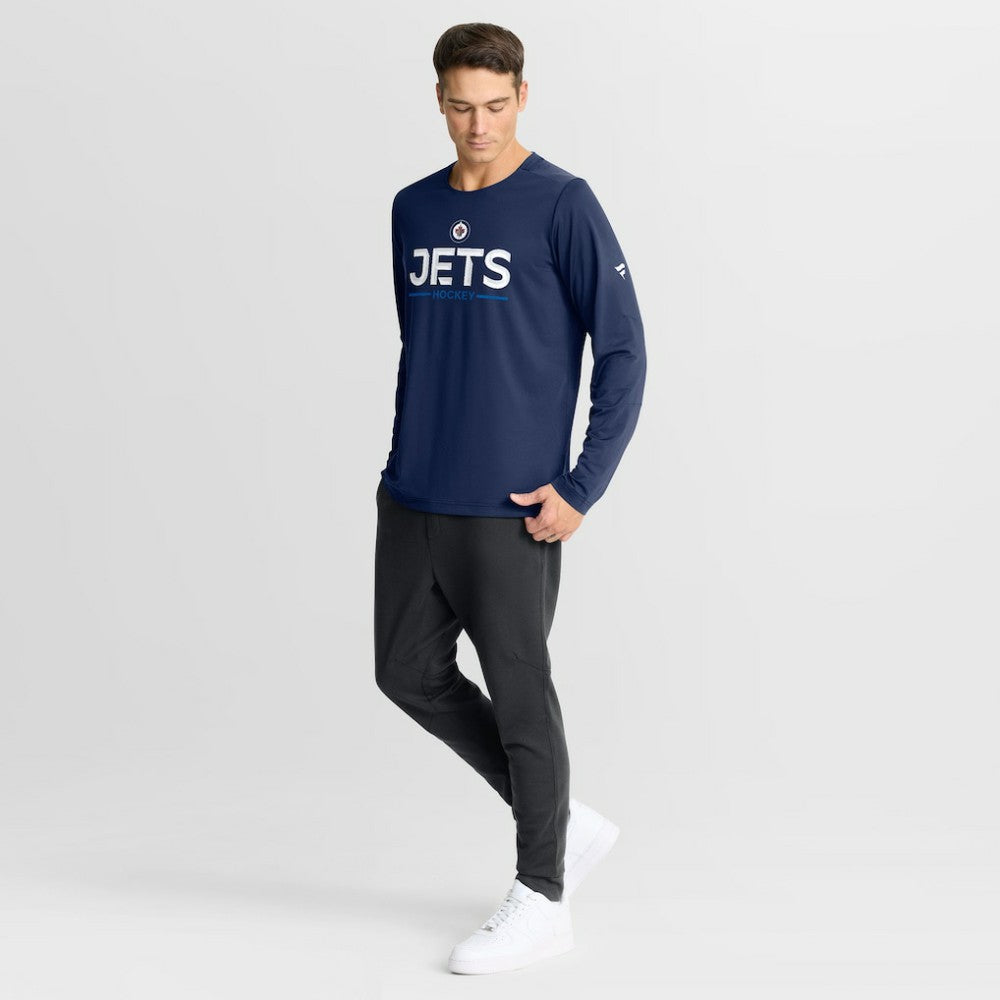 Winnipeg Jets Fanatics Authentic Pro Rink Tech Long Sleeve T-Shirt Navy