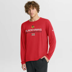 Chicago Blackhawks Fanatics Authentic Pro Centennial Rink Tech Long Sleeve T-Shirt Red