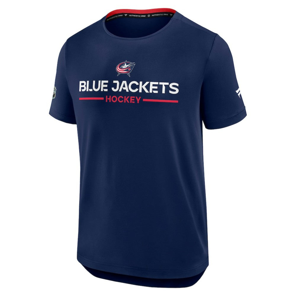 Columbus Blue Jackets Fanatics Authentic Pro Rink Tech T-Shirt Navy