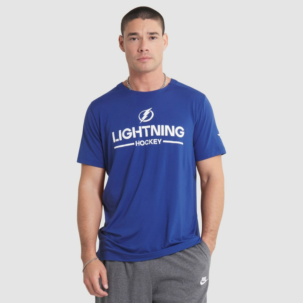 Tampa Bay Lightning Fanatics Authentic Pro Rink Tech T-Shirt Blue