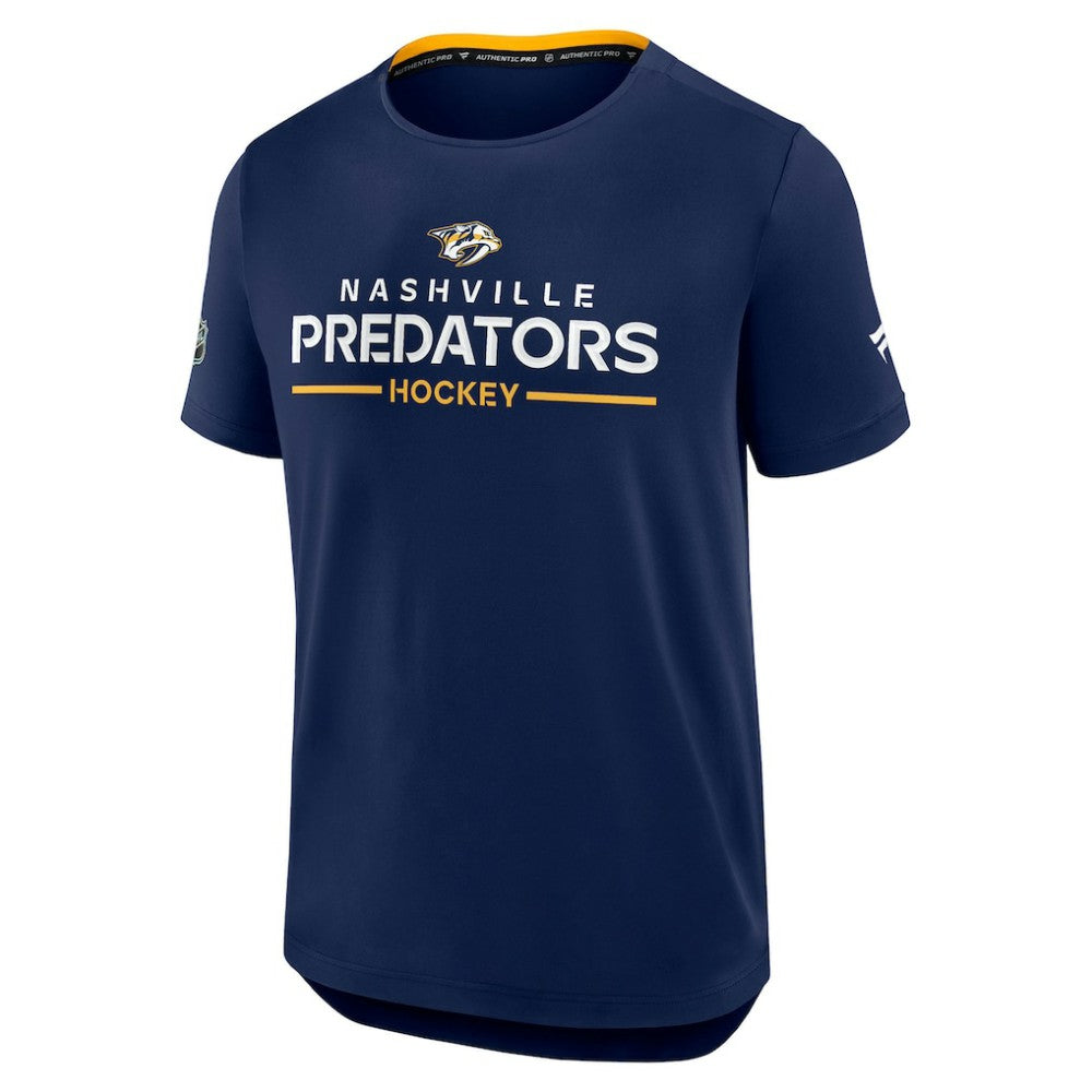 Nashville Predators Fanatics Authentic Pro Rink Tech T-Shirt Navy