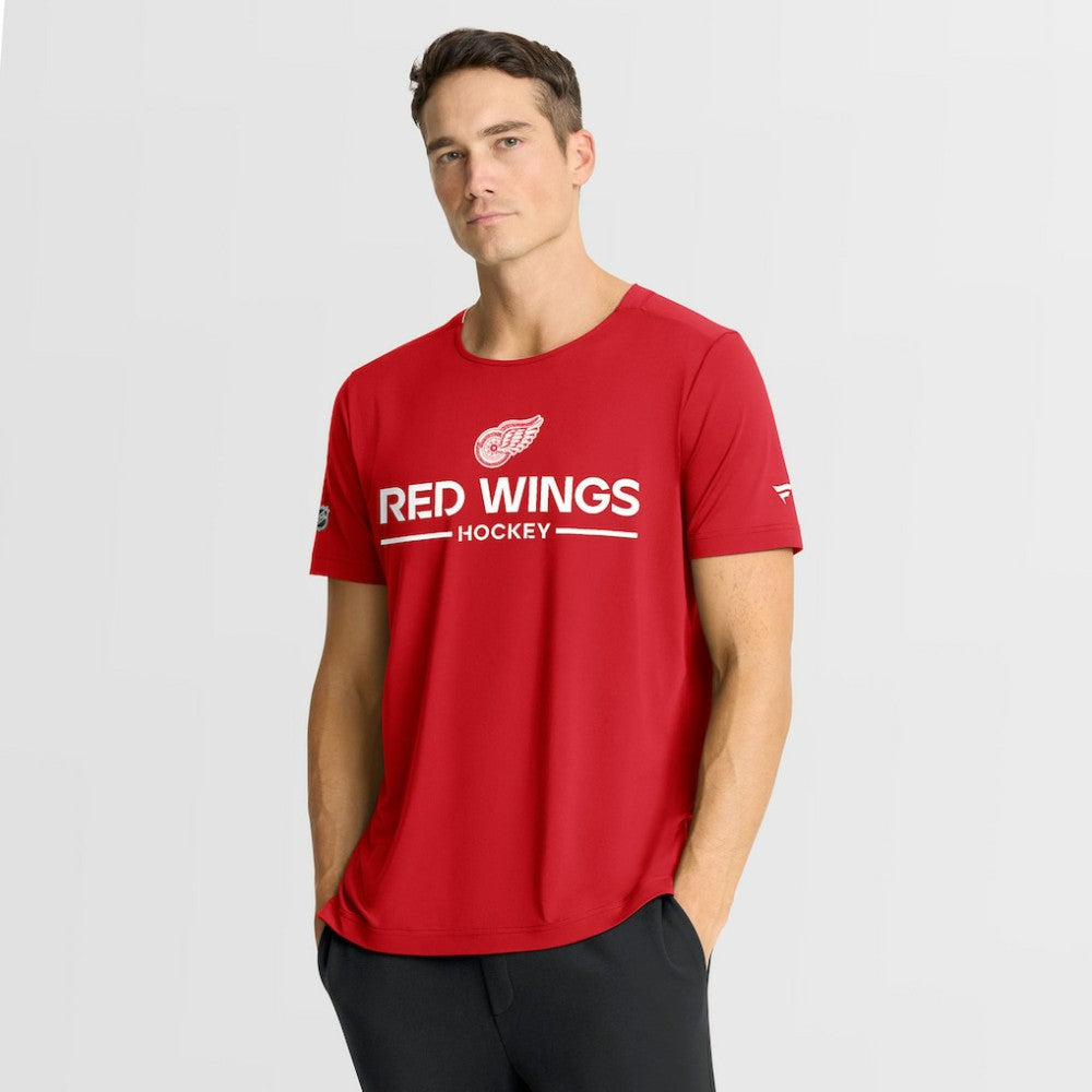 Detroit Red Wings Fanatics Authentic Pro Centennial Rink Tech T-Shirt Red