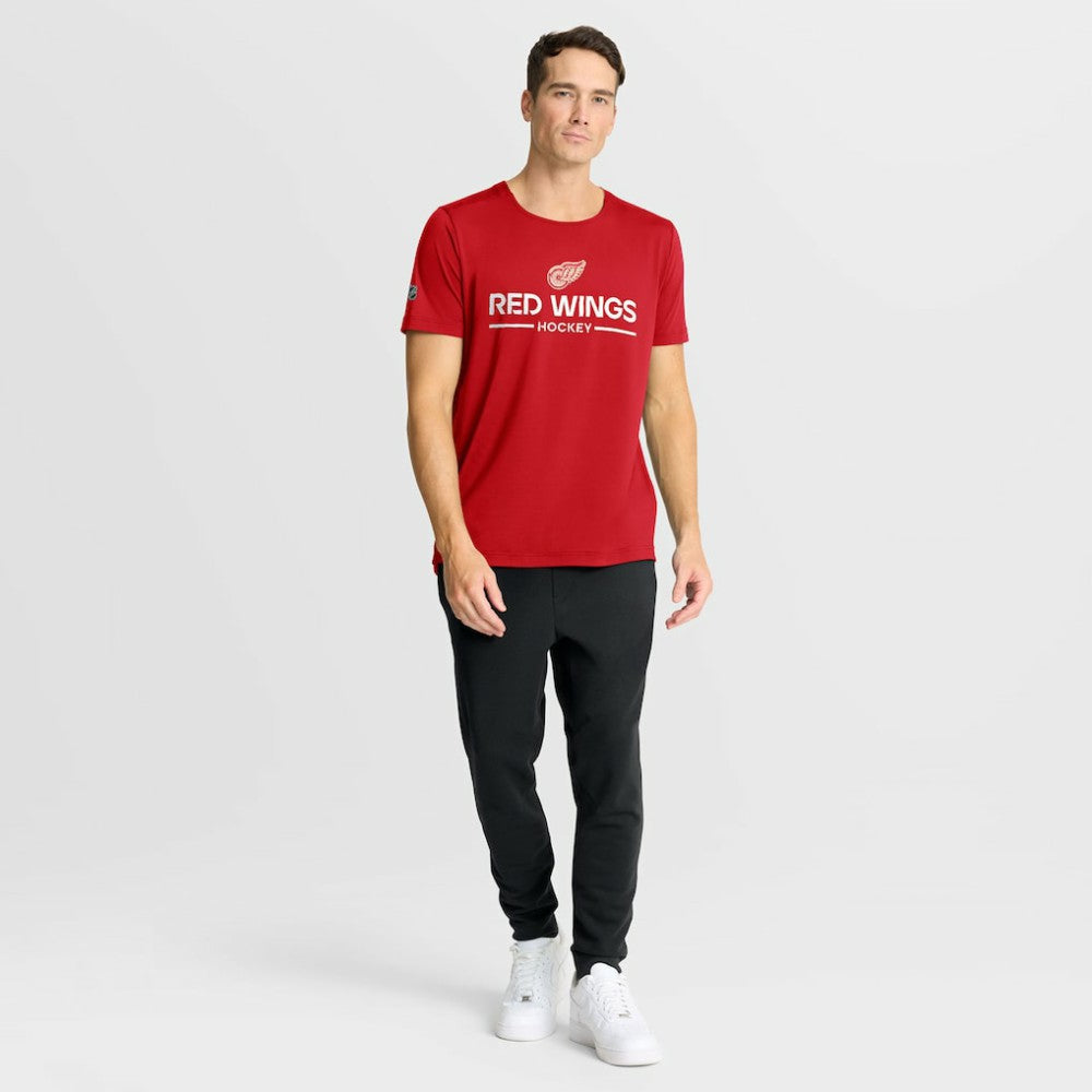 Detroit Red Wings Fanatics Authentic Pro Centennial Rink Tech T-Shirt Red