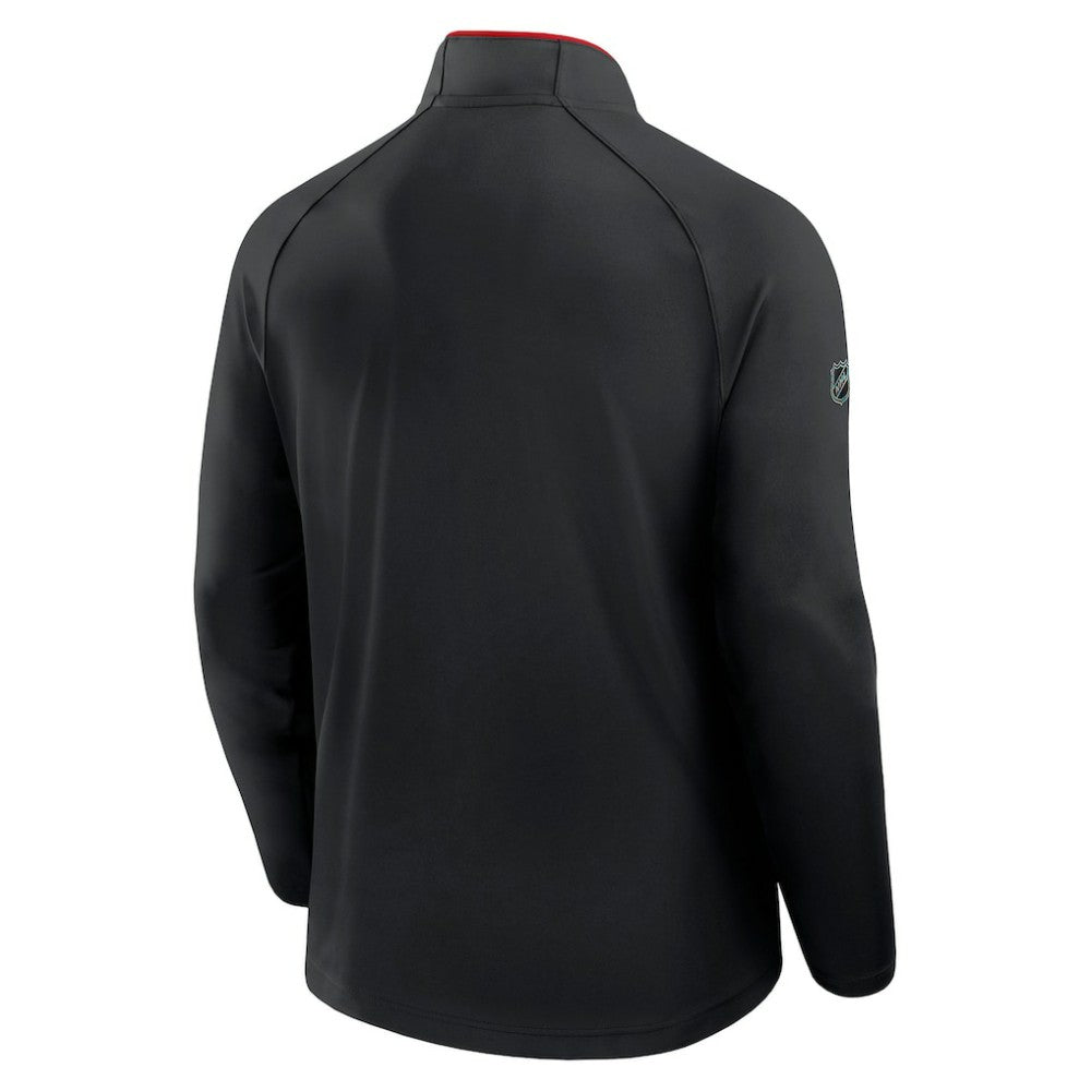 Chicago Blackhawks Fanatics Authentic Pro Rink Training Quarter-Zip Pullover Black