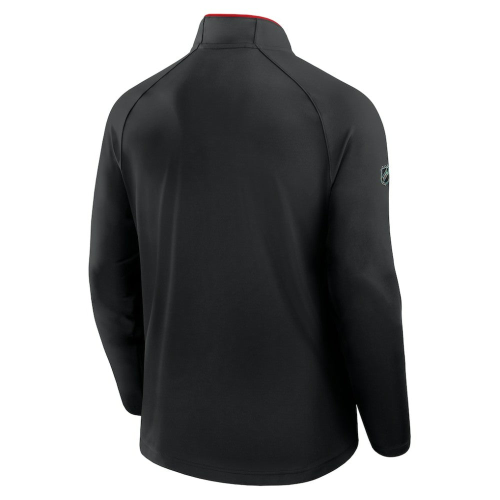Detroit Red Wings Fanatics Authentic Pro Rink Training Quarter-Zip Pullover Black