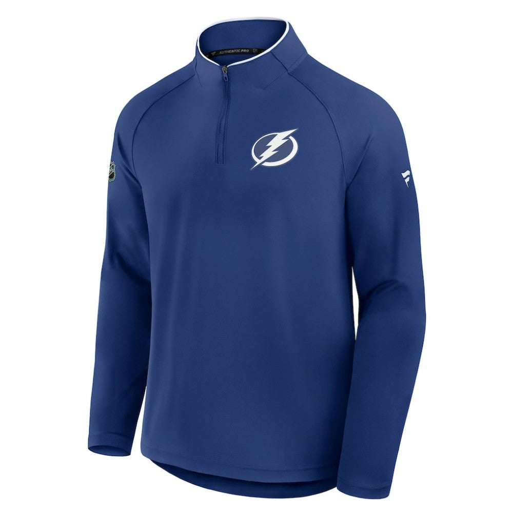 Tampa Bay Lightning Fanatics Authentic Pro Rink Training Quarter-Zip Pullover Blue