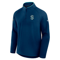 Seattle Kraken Fanatics Authentic Pro Rink Training Quarter-Zip Pullover Deep Sea Blue
