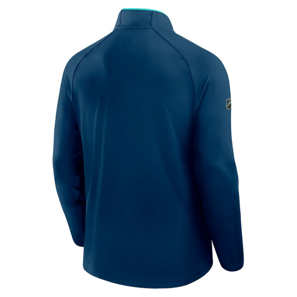 Seattle Kraken Fanatics Authentic Pro Rink Training Quarter-Zip Pullover Deep Sea Blue