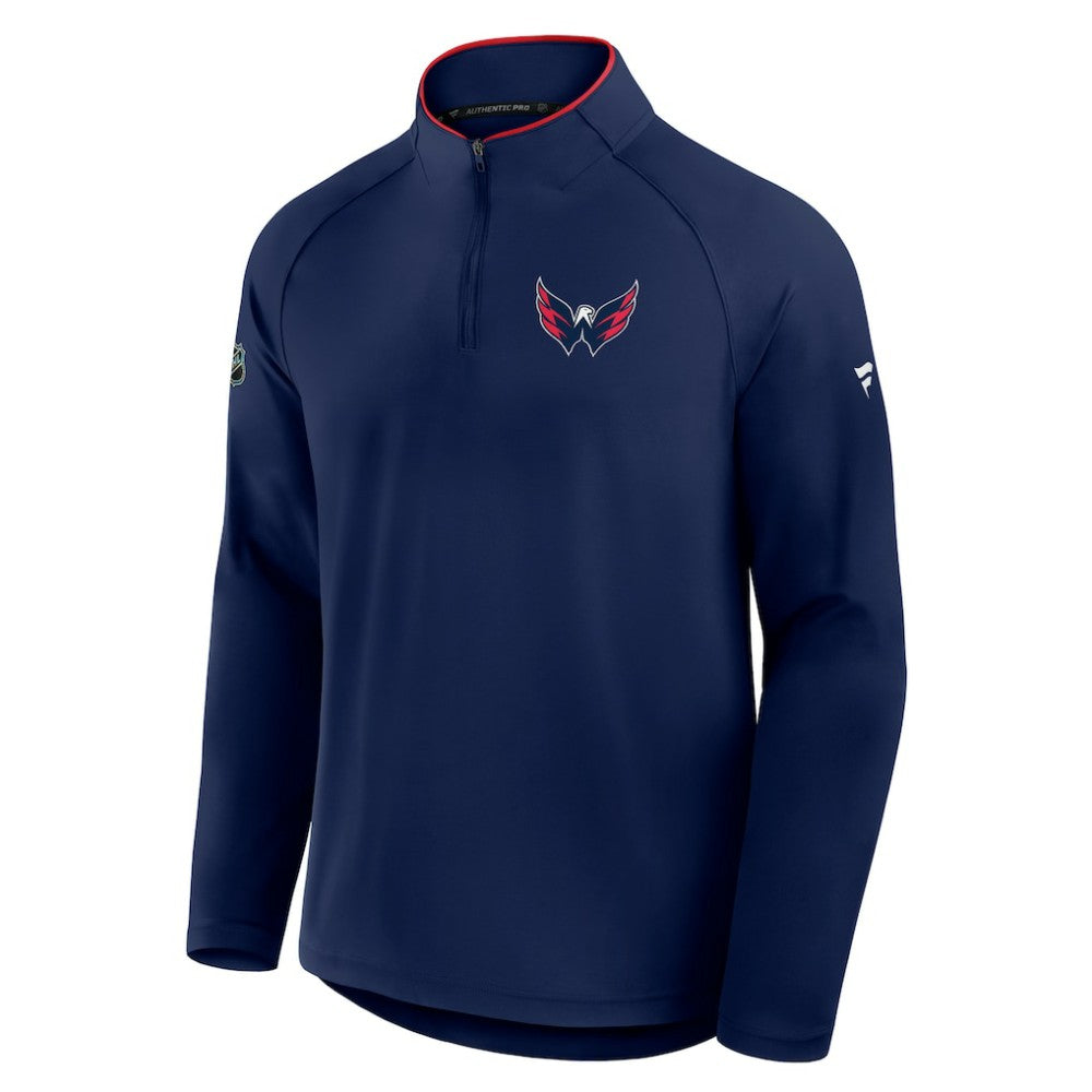 Washington Capitals Fanatics Authentic Pro Rink Training Quarter-Zip Pullover Navy