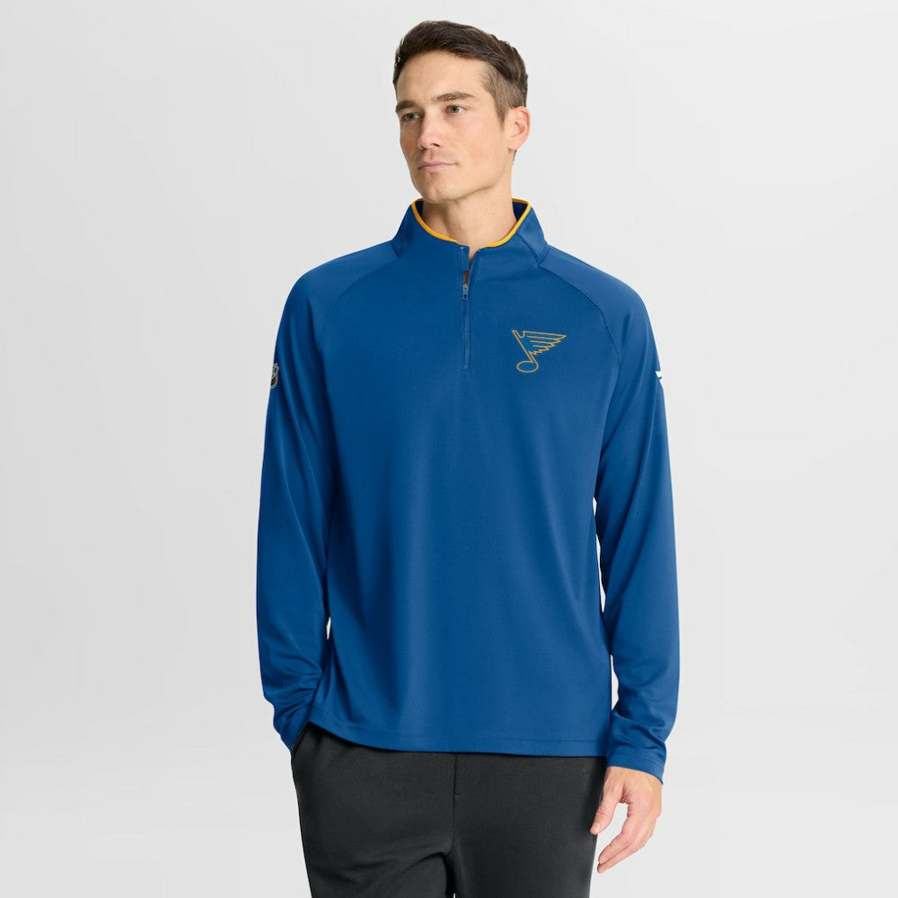 St. Louis Blues Fanatics Authentic Pro Rink Training Quarter-Zip Pullover Blue