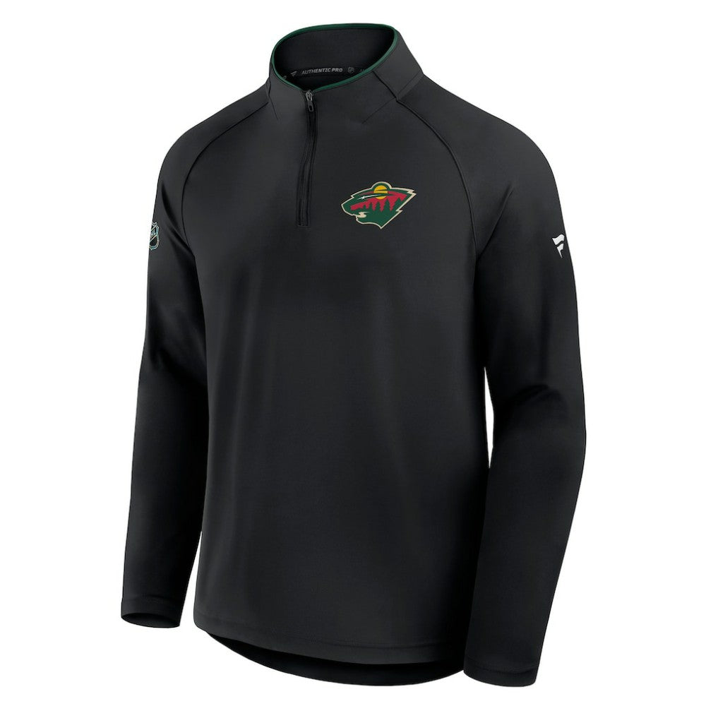 Minnesota Wild Fanatics Authentic Pro Rink Training Quarter-Zip Pullover Black