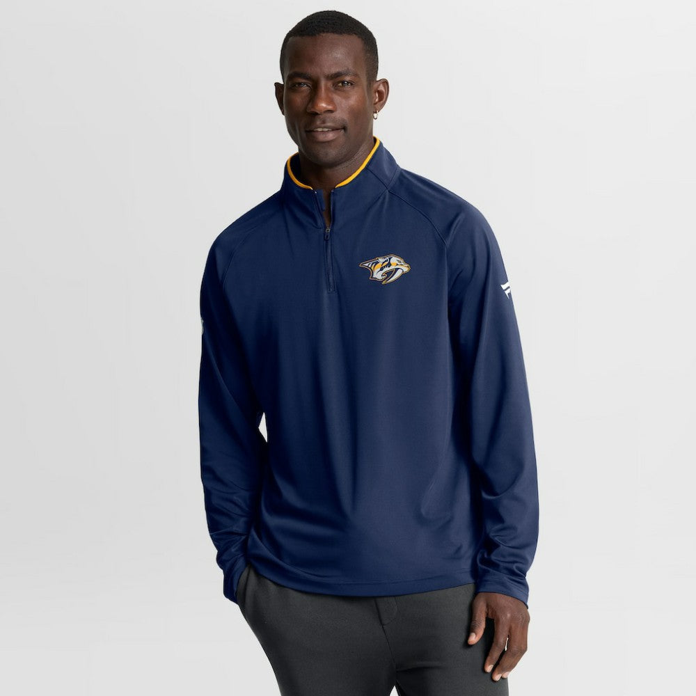 Nashville Predators Fanatics Authentic Pro Rink Training Quarter-Zip Pullover Navy