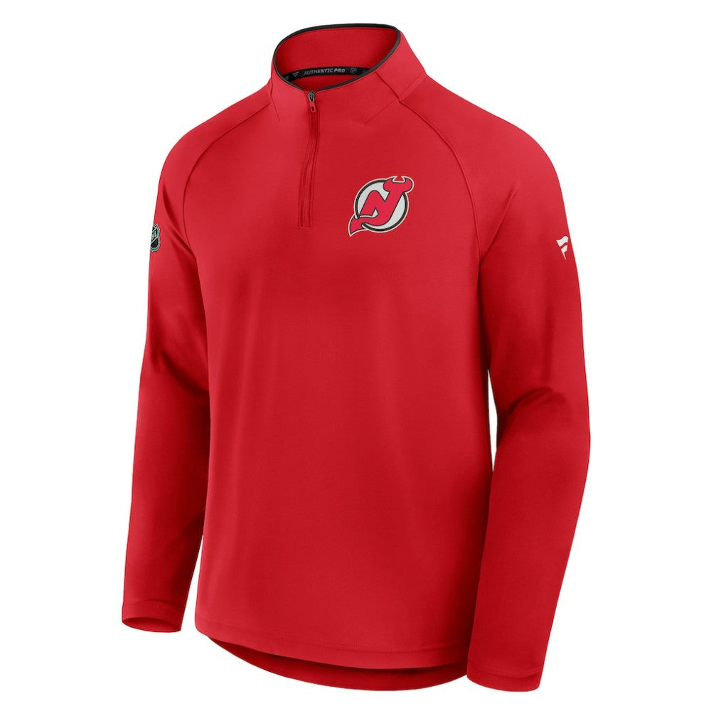 New Jersey Devils Fanatics Authentic Pro Rink Training Quarter-Zip Pullover Red