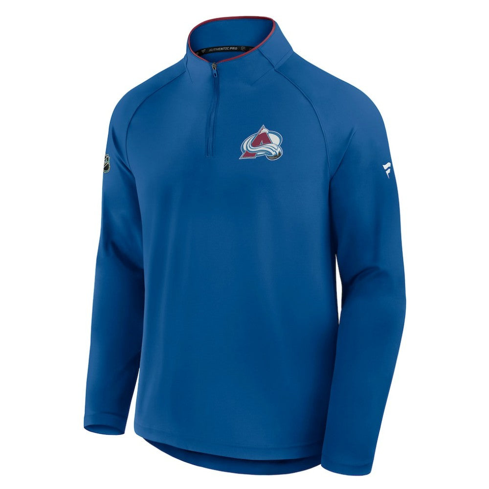 Colorado Avalanche Fanatics Authentic Pro Rink Training Quarter-Zip Pullover Blue