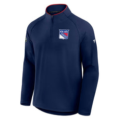 New York Rangers Fanatics Authentic Pro Rink Training Quarter-Zip Pullover Navy