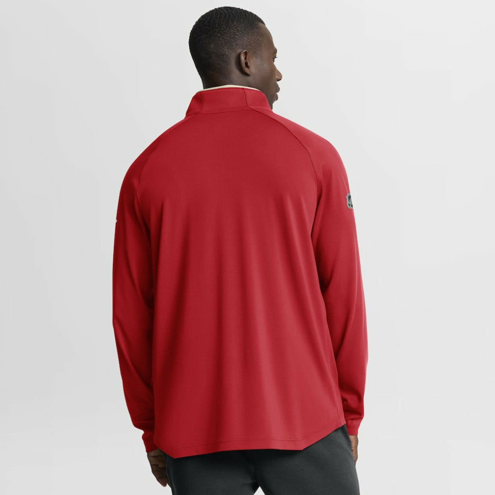 Detroit Red Wings Fanatics Authentic Pro Rink Training Centennial Raglan Quarter-Zip Pullover Red