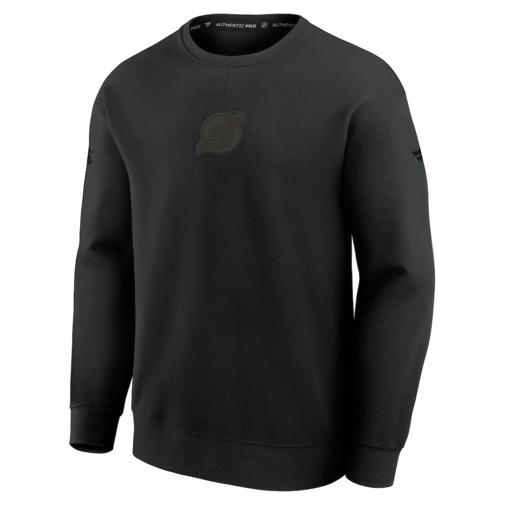 New Jersey Devils Fanatics Authentic Pro Road Tri-Blend Sweatshirt Black