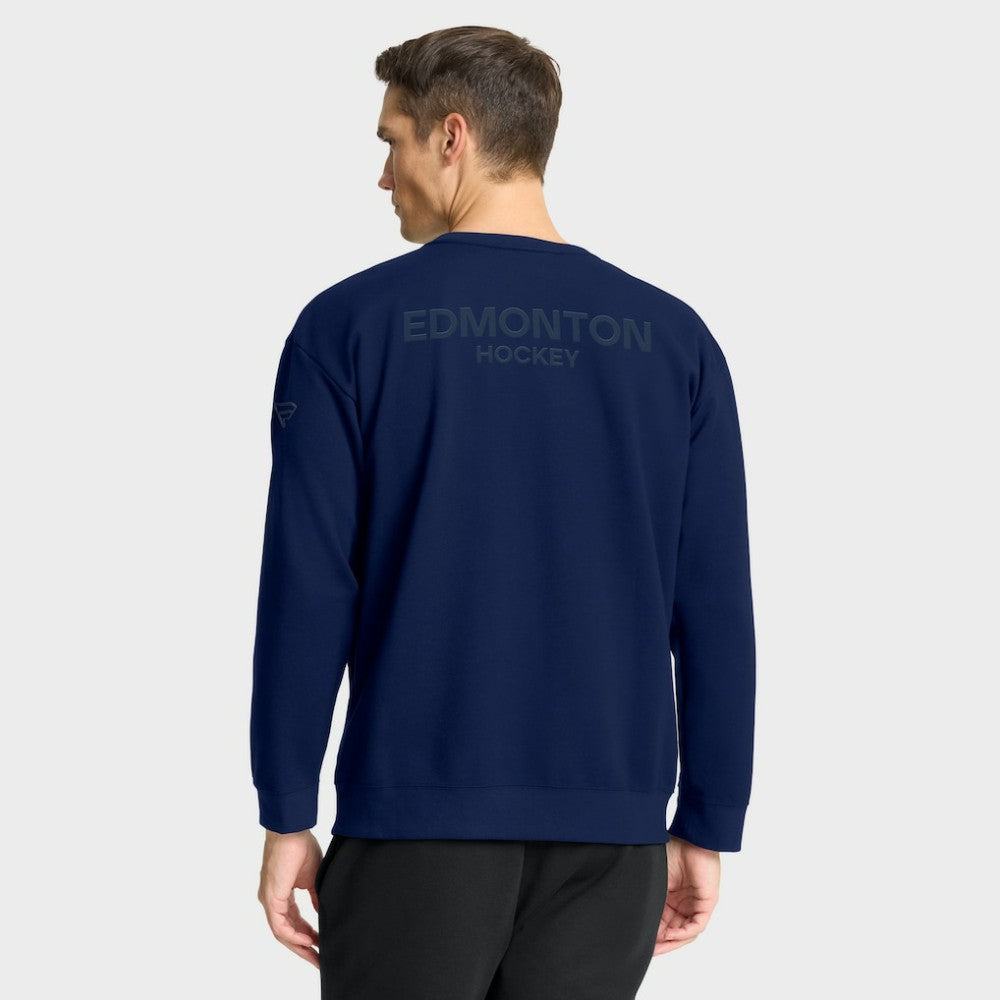 Edmonton Oilers Fanatics Authentic Pro Road Tri-Blend Sweatshirt Navy