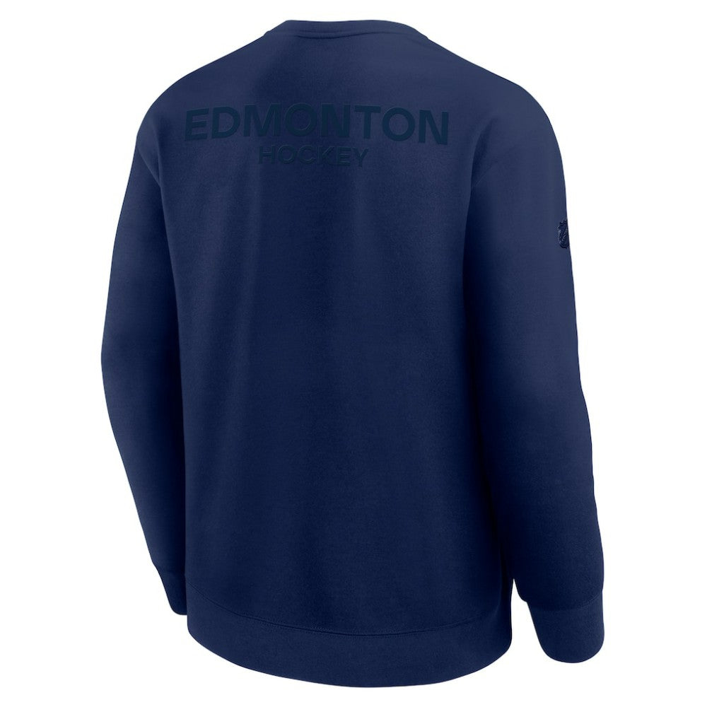 Edmonton Oilers Fanatics Authentic Pro Road Tri-Blend Sweatshirt Navy