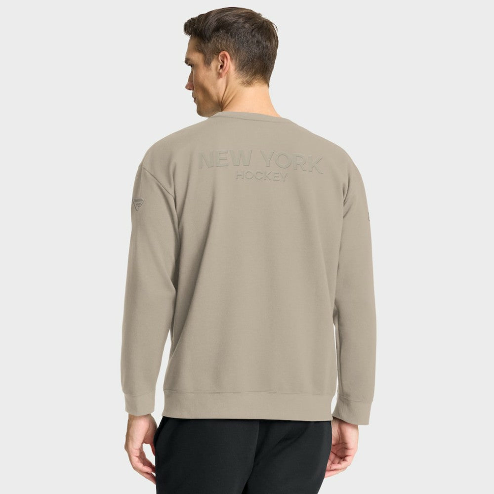 New York Islanders Fanatics Authentic Pro Road Tri-Blend Sweatshirt Tan