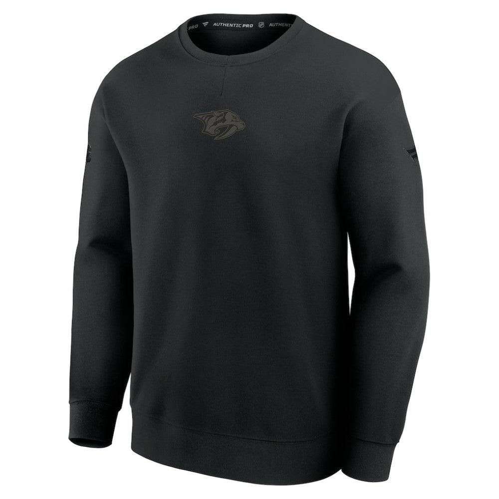 Nashville Predators Fanatics Authentic Pro Road Tri-Blend Sweatshirt Black