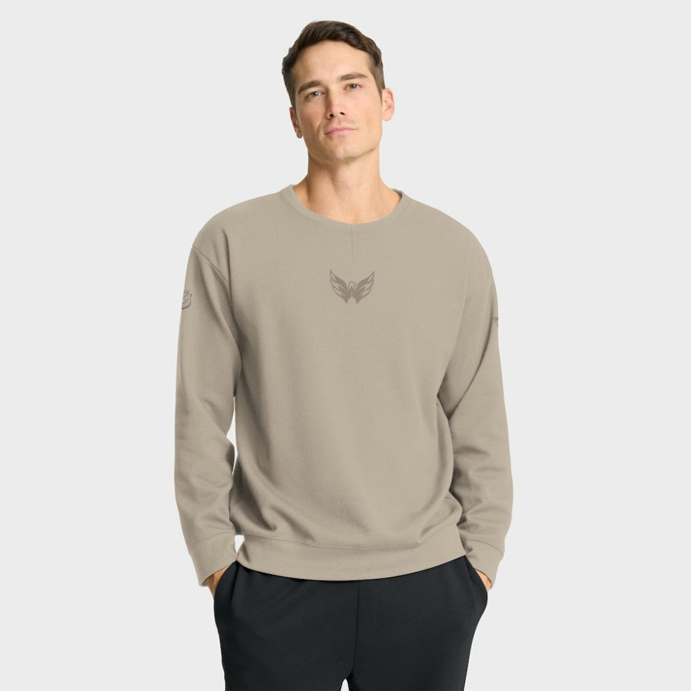Washington Capitals Fanatics Authentic Pro Road Tri-Blend Sweatshirt Tan