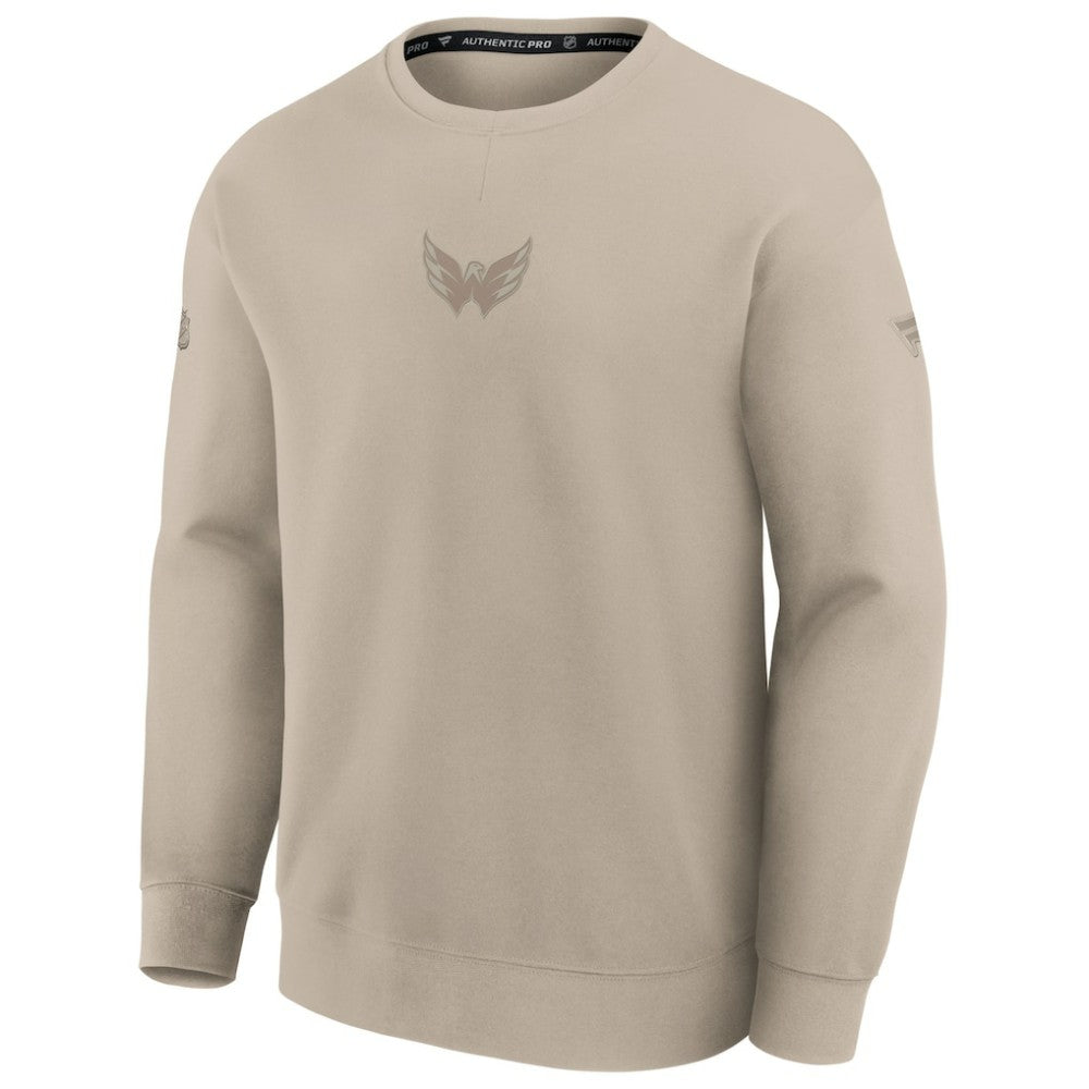 Washington Capitals Fanatics Authentic Pro Road Tri-Blend Sweatshirt Tan