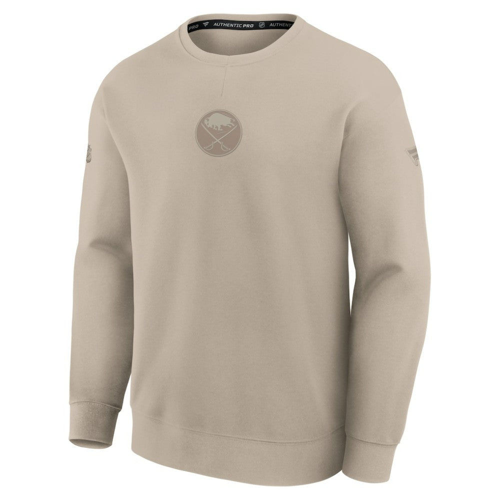 Buffalo Sabres Fanatics Authentic Pro Road Tri-Blend Sweatshirt Tan