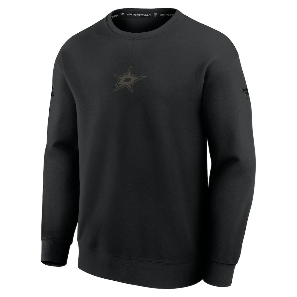 Dallas Stars Fanatics Authentic Pro Road Tri-Blend Sweatshirt Black