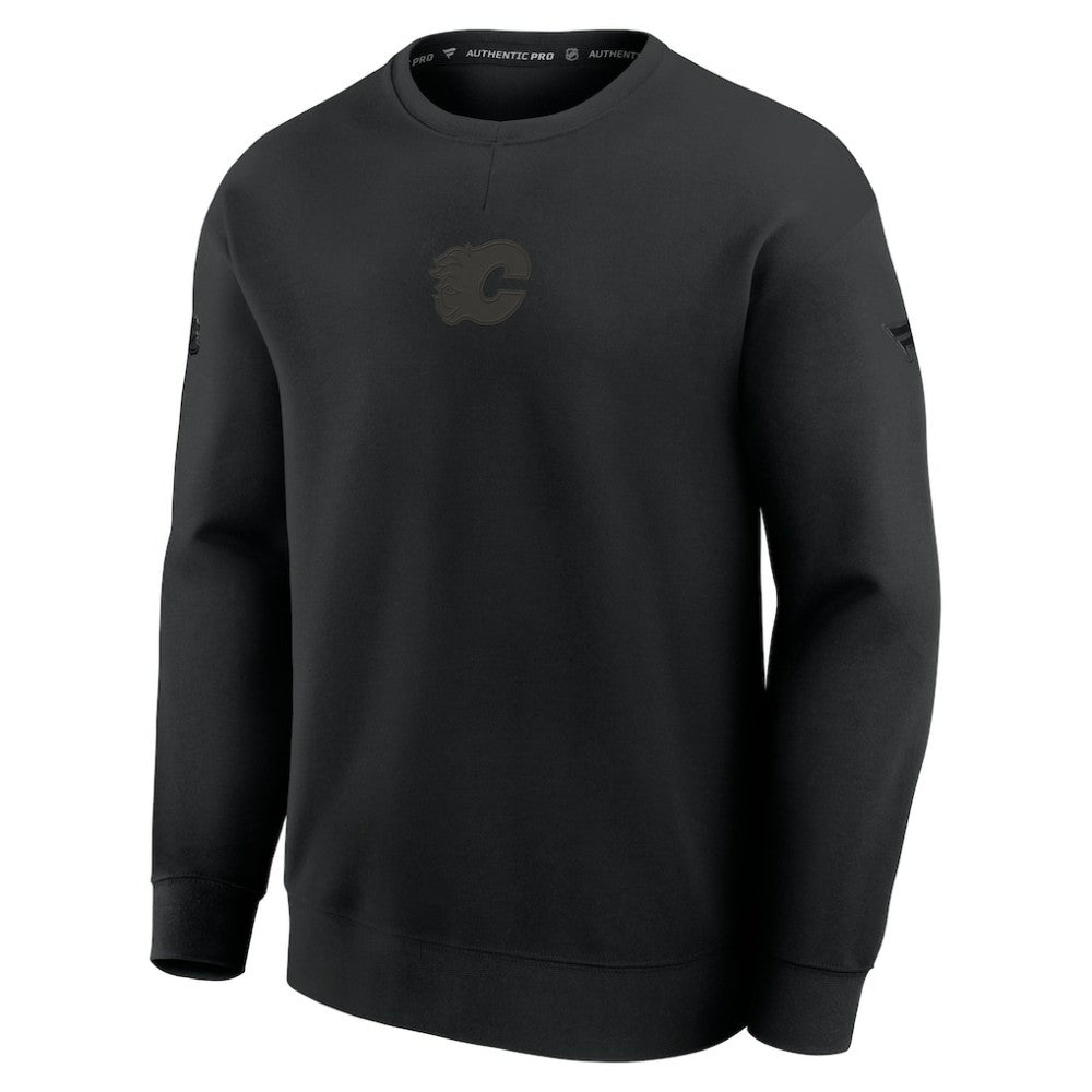 Calgary Flames Fanatics Authentic Pro Road Tri-Blend Sweatshirt Black