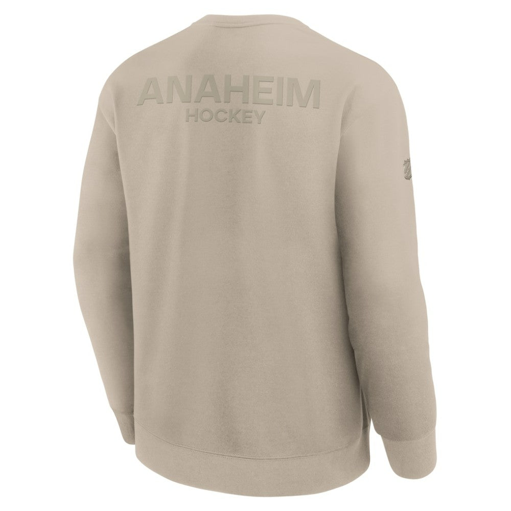 Anaheim Ducks Fanatics Authentic Pro Road Tri-Blend Sweatshirt Tan