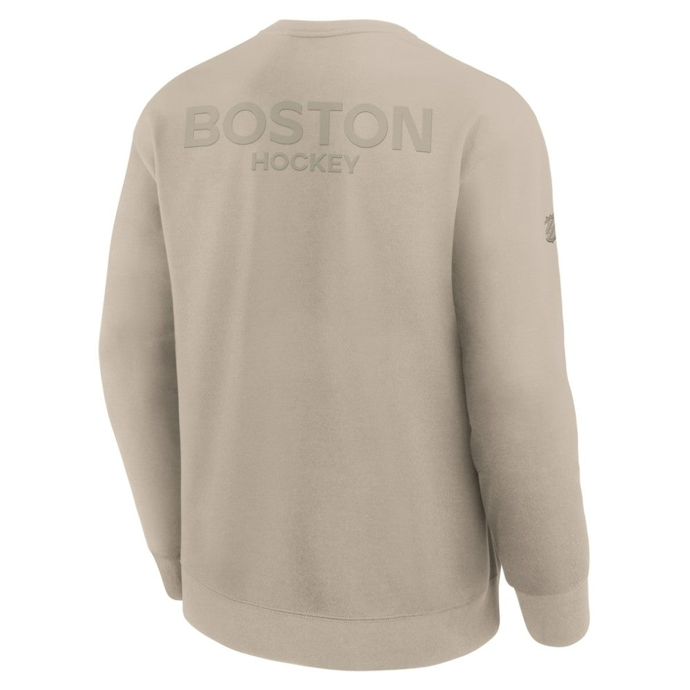 Boston Bruins Fanatics Authentic Pro Road Tri-Blend Sweatshirt Tan