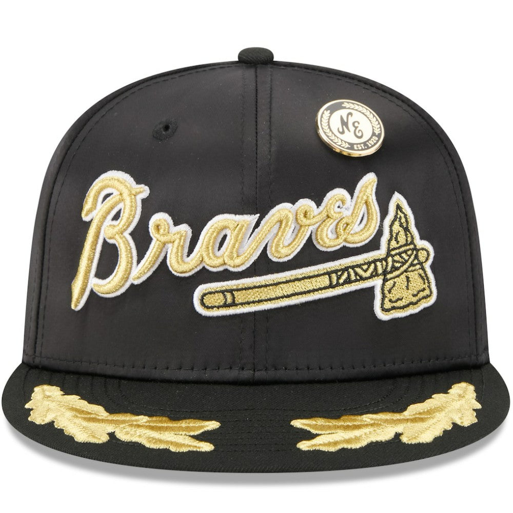 Atlanta Braves 2025 59FIFTY Day Gold Leaf 59FIFTY Fitted Hat Black | New Era
