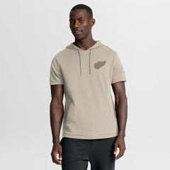 Detroit Red Wings Fanatics Authentic Pro Road Short Sleeve Hoodie Tan