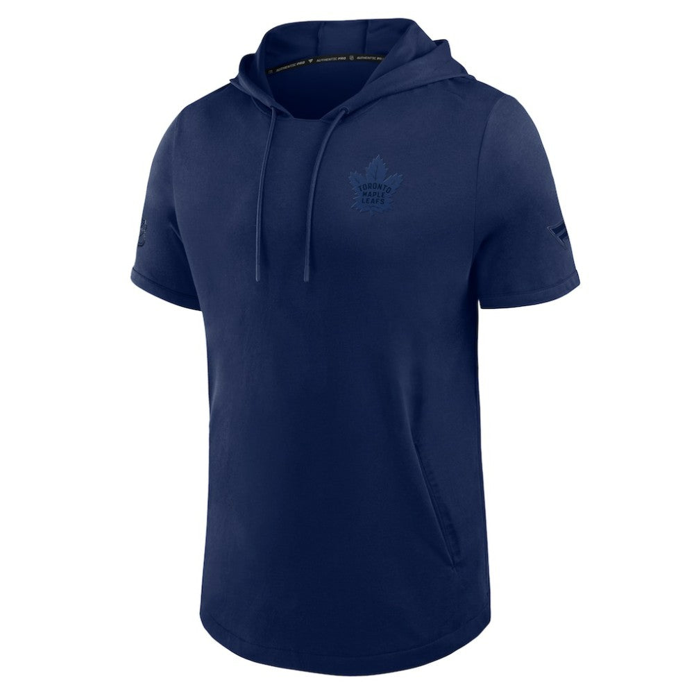 Toronto Maple Leafs Fanatics Authentic Pro Road Short Sleeve Hoodie Navy