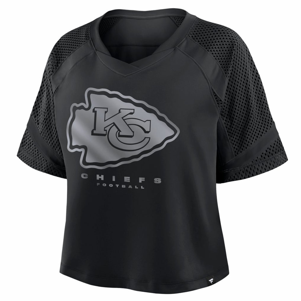 Kansas City Chiefs Women's Oversized Raglan V-Neck Blackout Fashion Jersey cheap