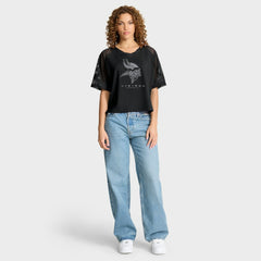 Minnesota Vikings Women's Oversized Raglan V-Neck Blackout Fashion Jersey discount