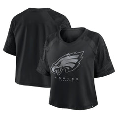 Philadelphia Eagles Women's Oversized Raglan V-Neck Blackout Fashion Jersey cheap