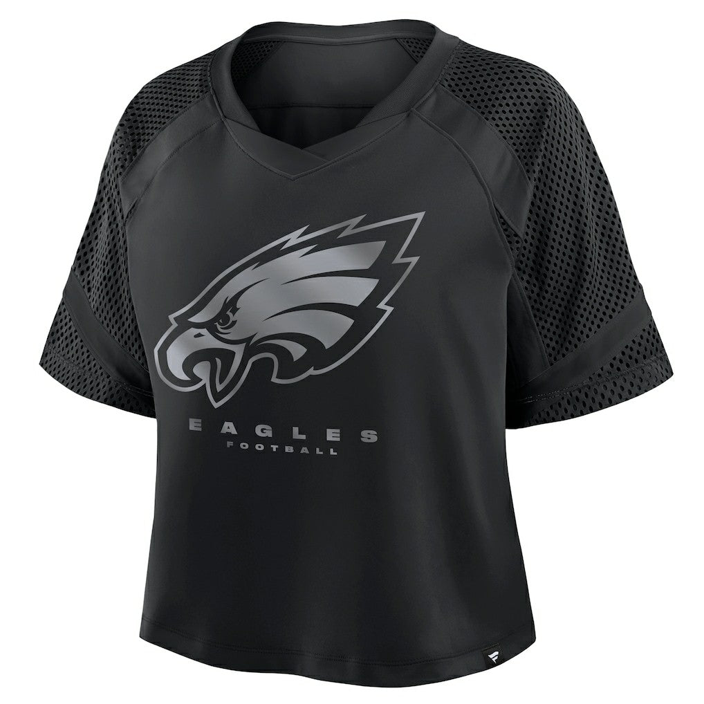 Philadelphia Eagles Women's Oversized Raglan V-Neck Blackout Fashion Jersey cheap