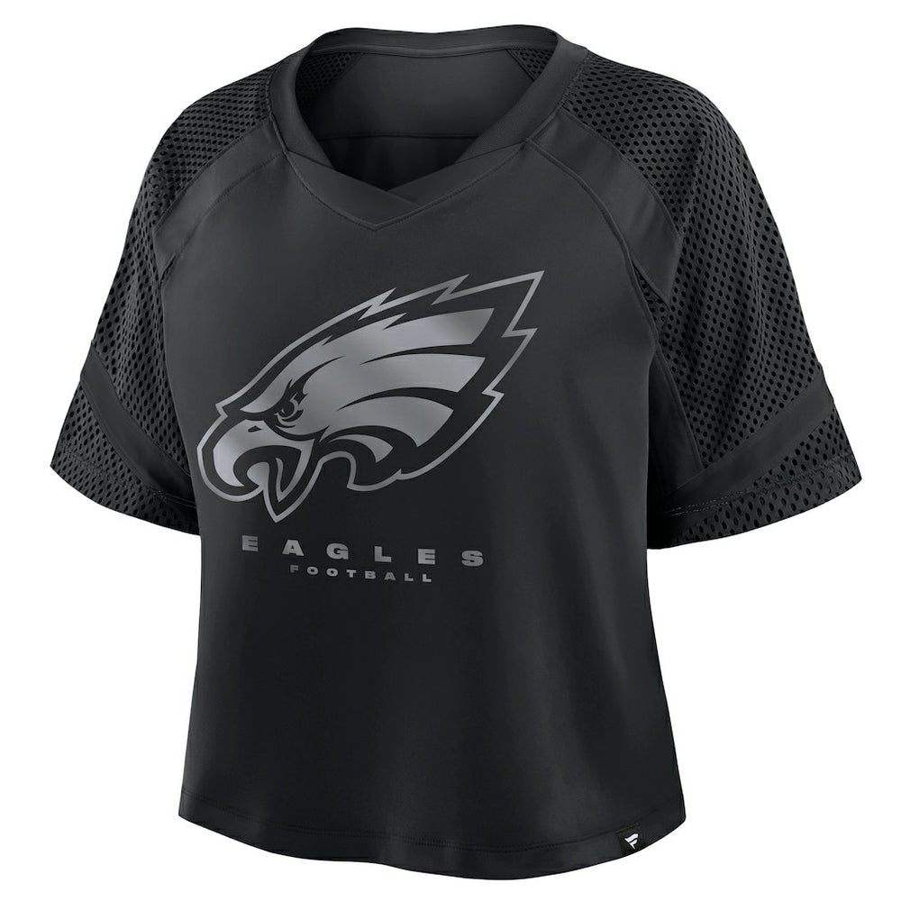 Philadelphia Eagles Women's Oversized Raglan V-Neck Blackout Fashion Jersey cheap