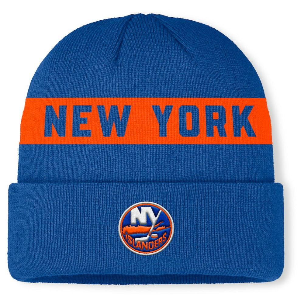 New York Islanders Fanatics Authentic Pro Rink Cuffed Knit Hat Royal
