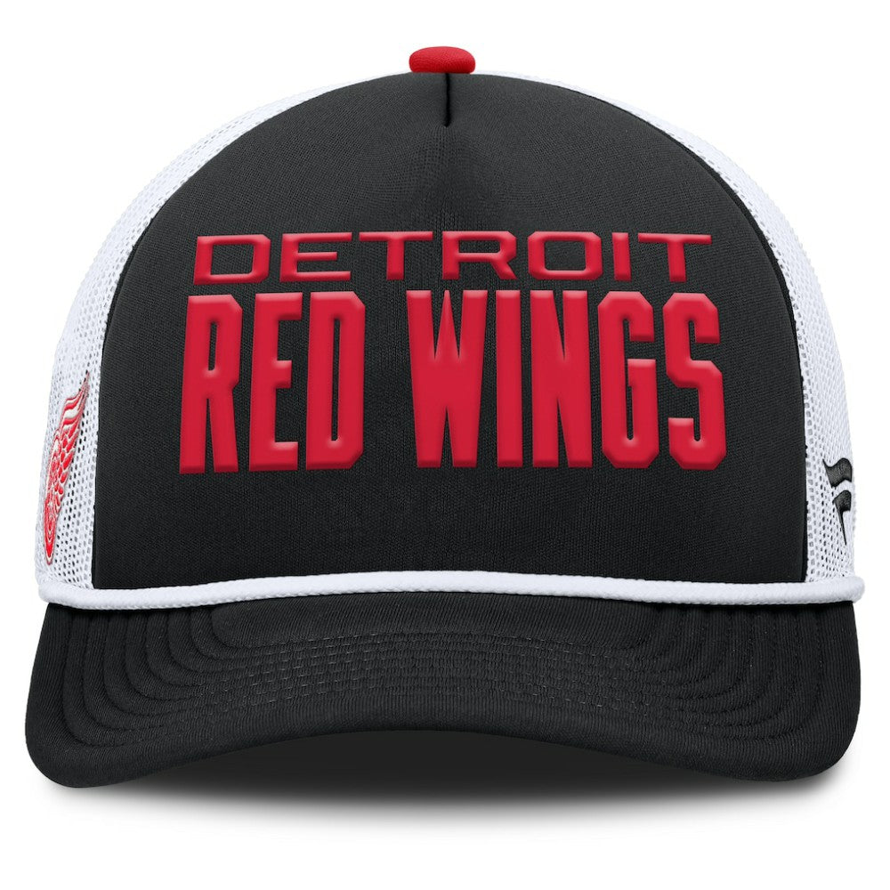 Detroit Red Wings Fanatics Authentic Pro Rink A-Frame Adjustable Hat Black/White