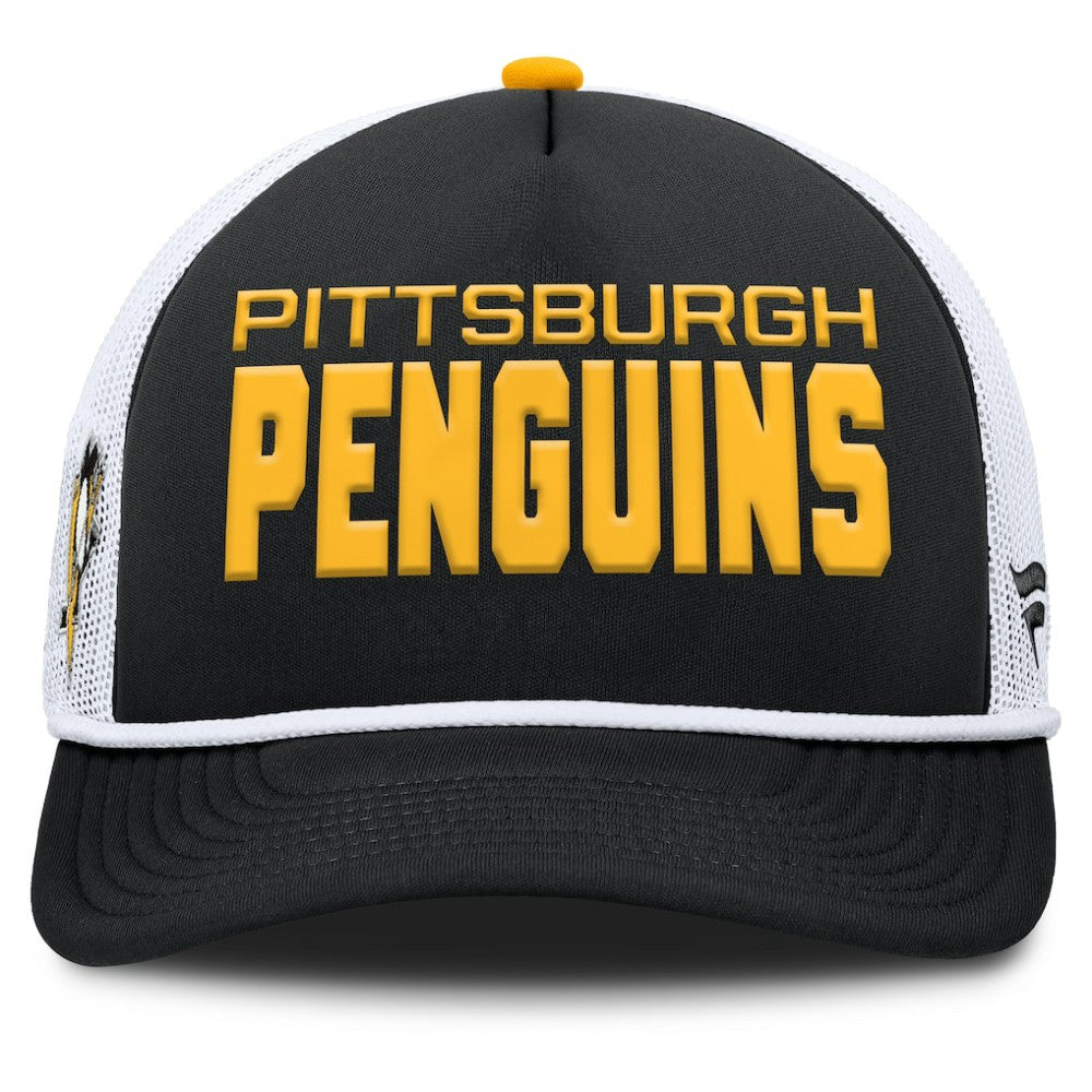Pittsburgh Penguins Fanatics Authentic Pro Rink A-Frame Adjustable Hat Black/White