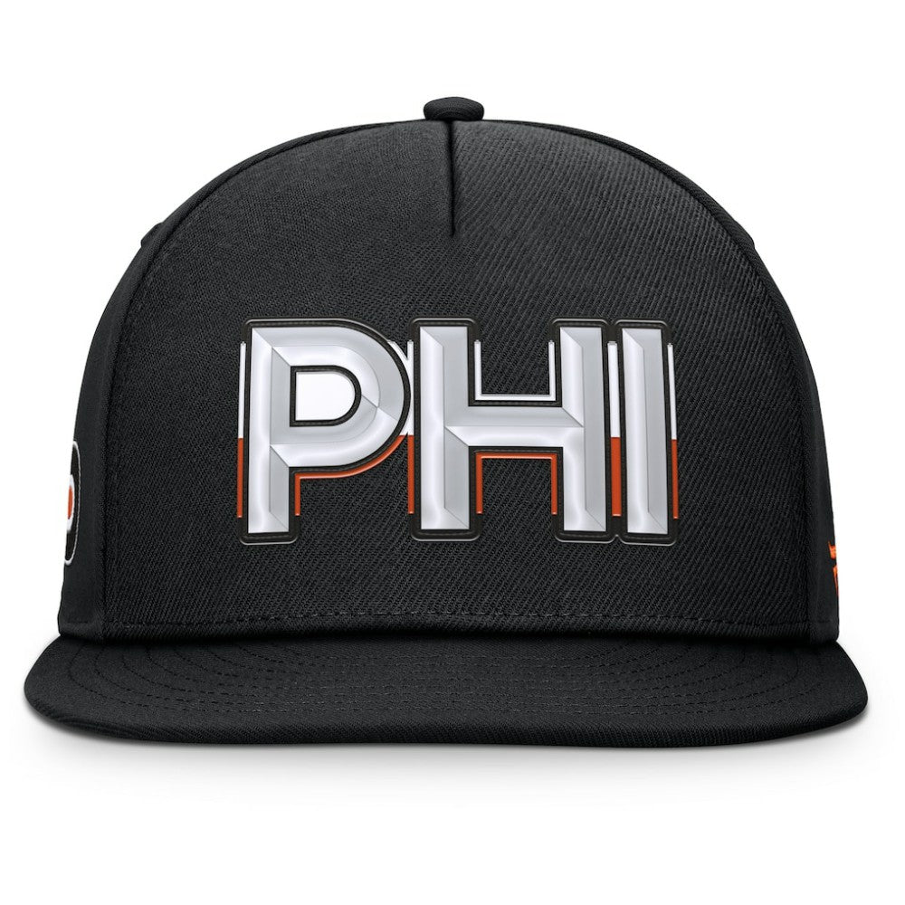 Philadelphia Flyers Fanatics Authentic Pro Rink Team Code Snapback Hat Black