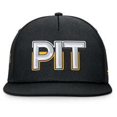 Pittsburgh Penguins Fanatics Authentic Pro Rink Team Code Snapback Hat Black