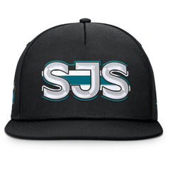 San Jose Sharks Fanatics Authentic Pro Rink Team Code Snapback Hat Black