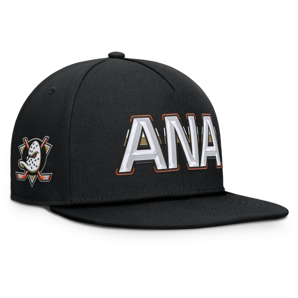 Anaheim Ducks Fanatics Authentic Pro Rink Team Code Snapback Hat Black