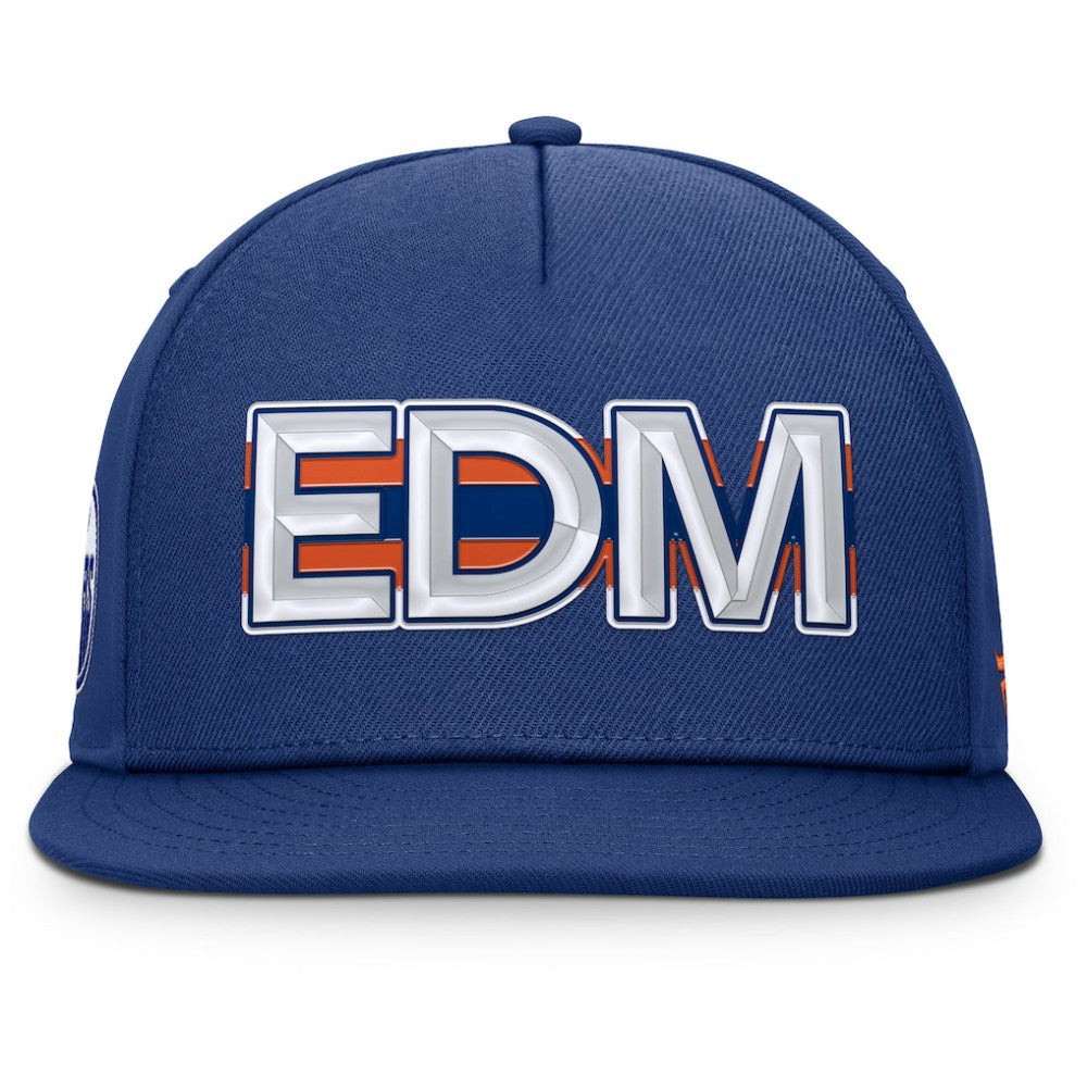 Edmonton Oilers Fanatics Authentic Pro Rink Team Code Snapback Hat Royal