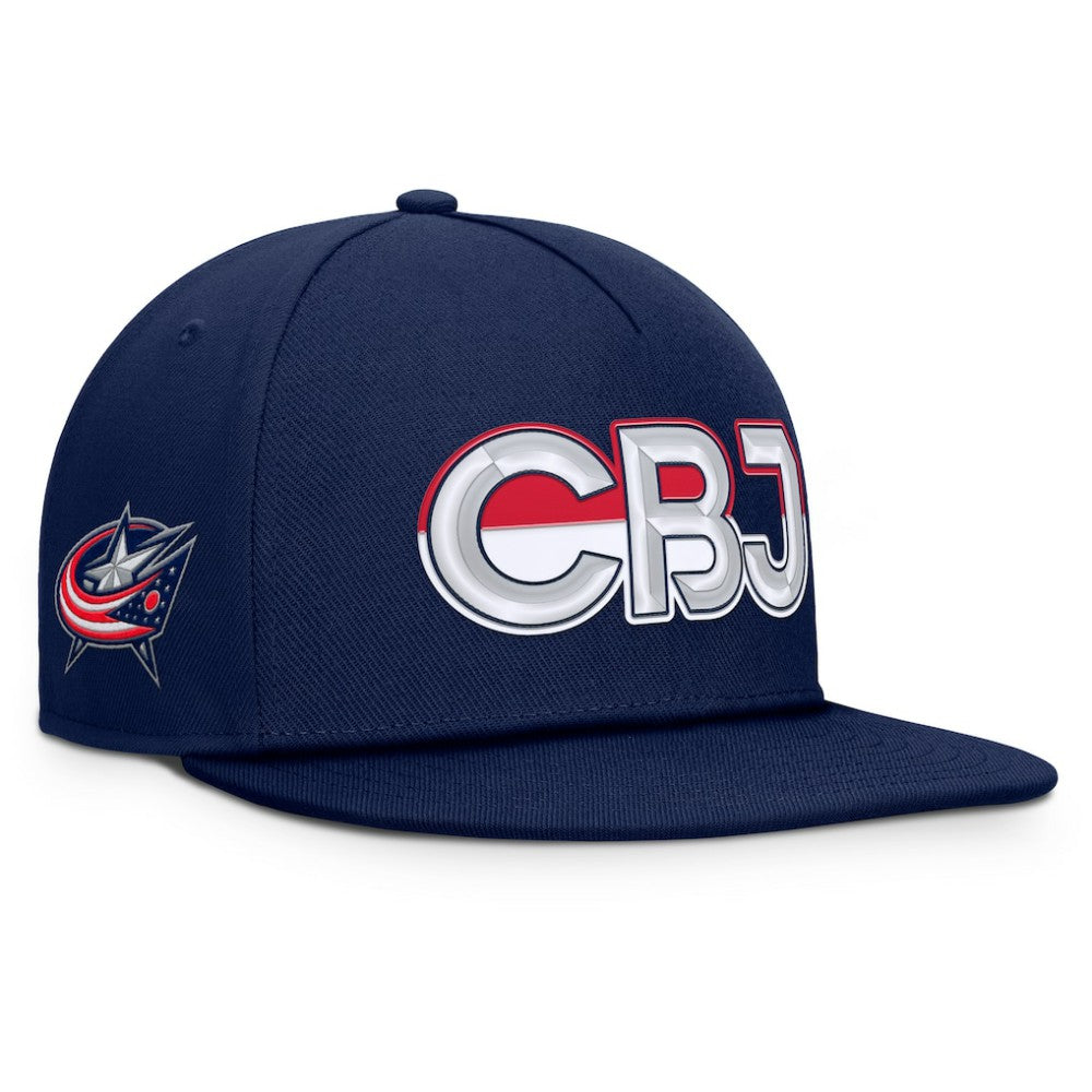 Columbus Blue Jackets Fanatics Authentic Pro Rink Team Code Snapback Hat Navy